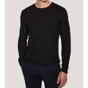 NEW JACK VICTOR men's cable crew neck top in navy